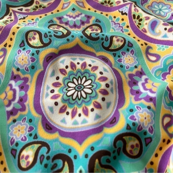 Victoria Secret Swim Bikini Bottom m Classic Hipster Purple Aqua Paisley EUC - Picture 5 of 7